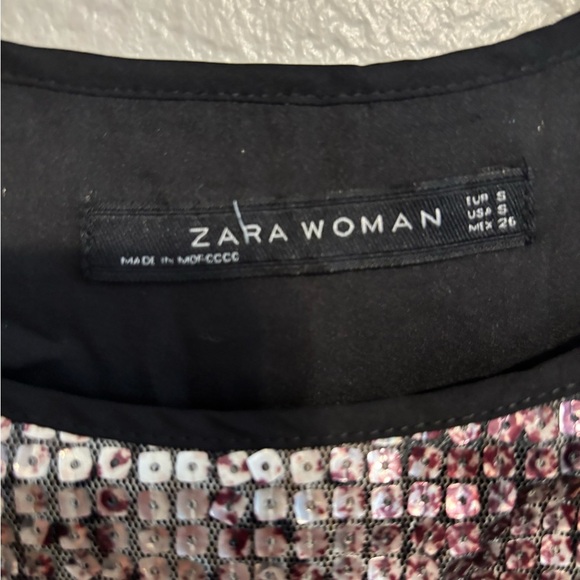 Zara Woman snakeskin sequin lined tank dress size Small - Picture 3 of 6